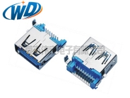 上海沉板插件USB 3.0连接器 A型母座平口插头 板上高3.50mm